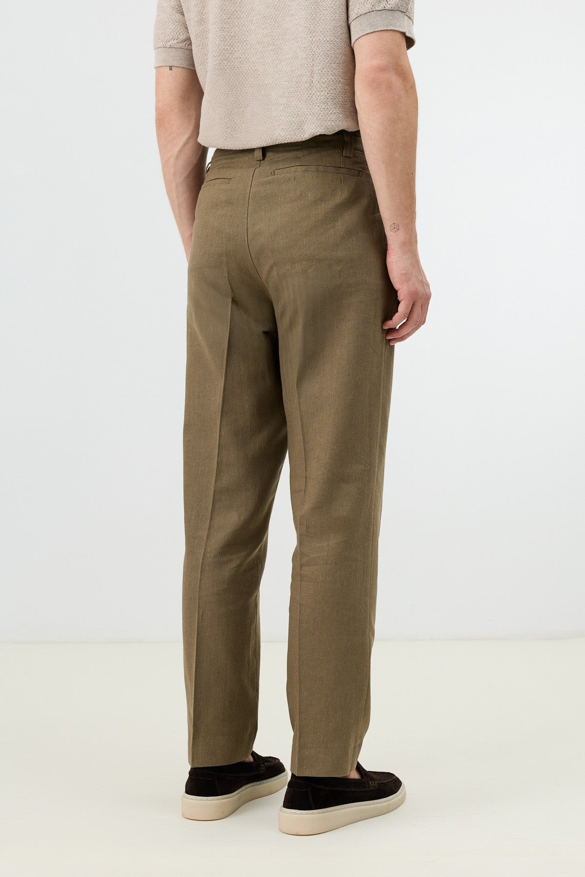 Men's Pants with Herringbone Pattern in Antioch Linen Blend