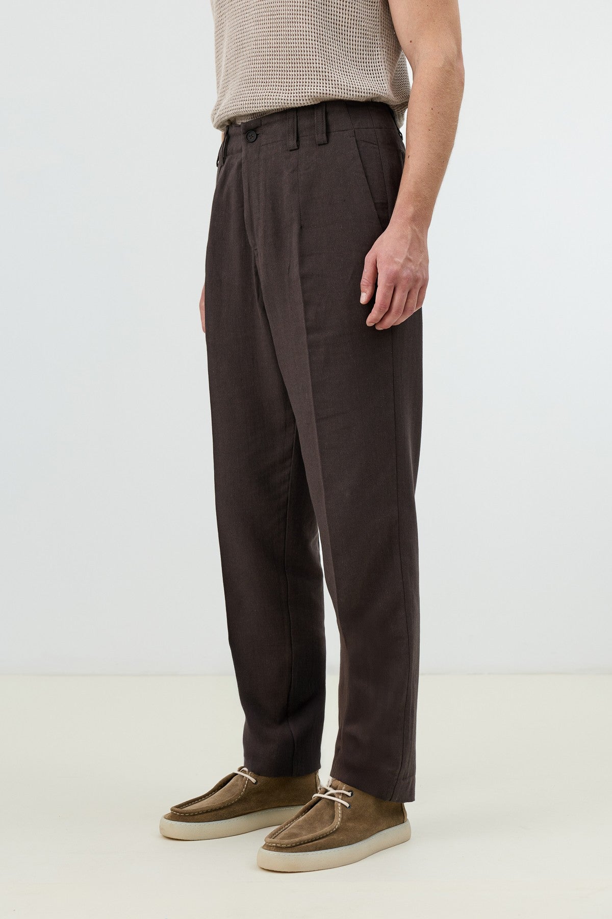 Men's Pants with Herringbone Pattern in Antioch Linen Blend