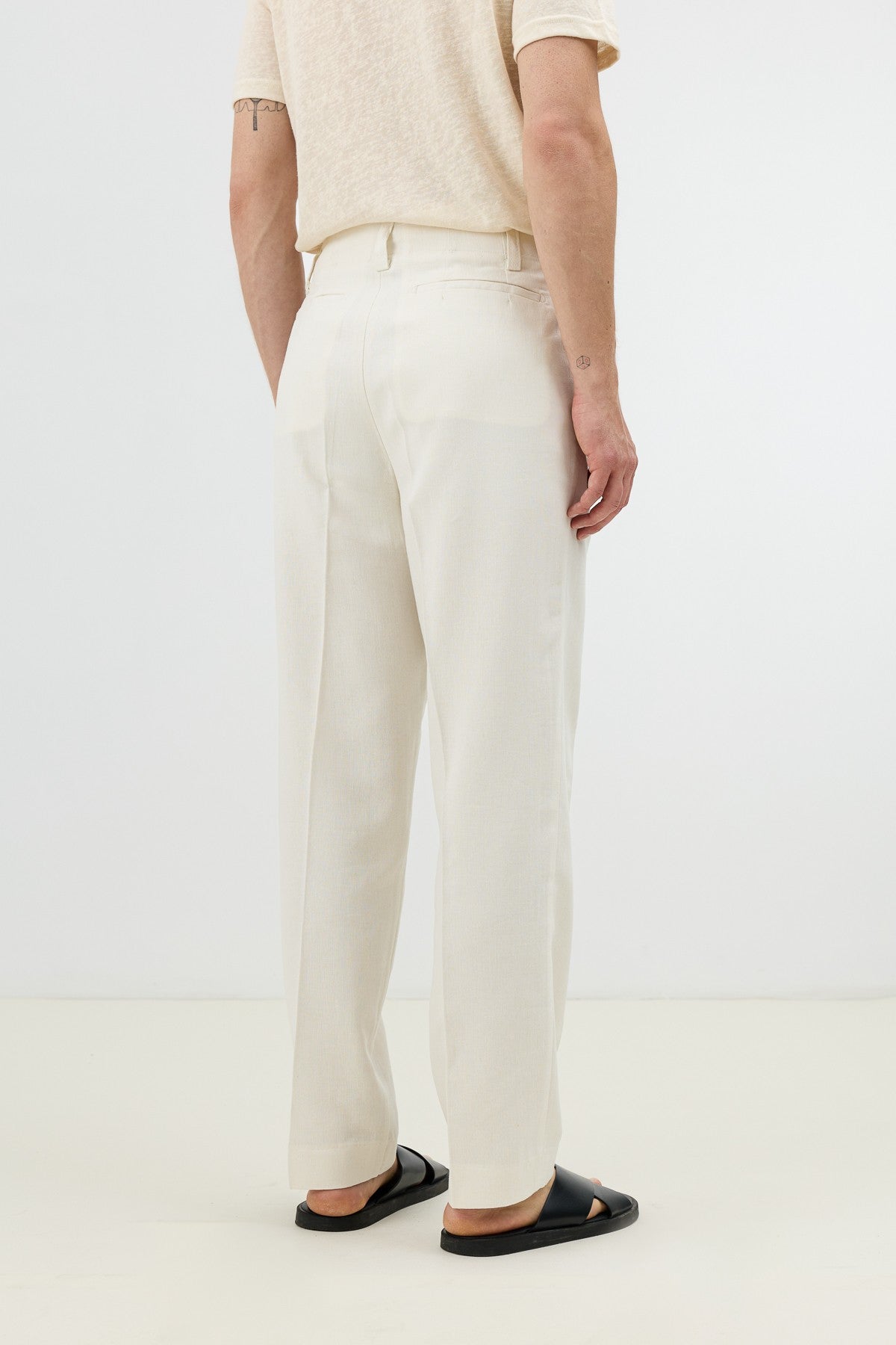 Men's Pants with Herringbone Pattern in Antioch Linen Blend
