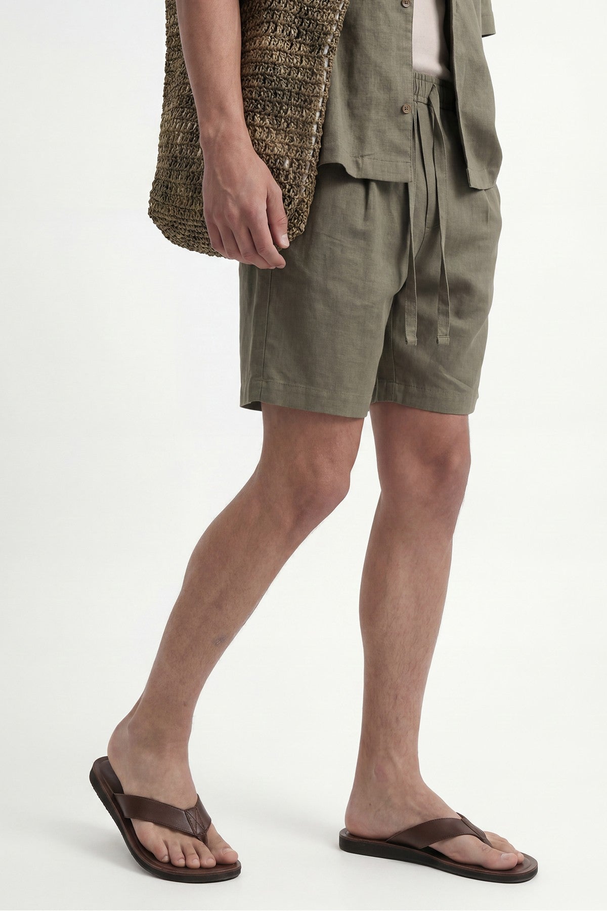 Men's Linen-Blend Bermuda Shorts