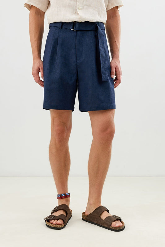 100% Linen Shorts with a Belt