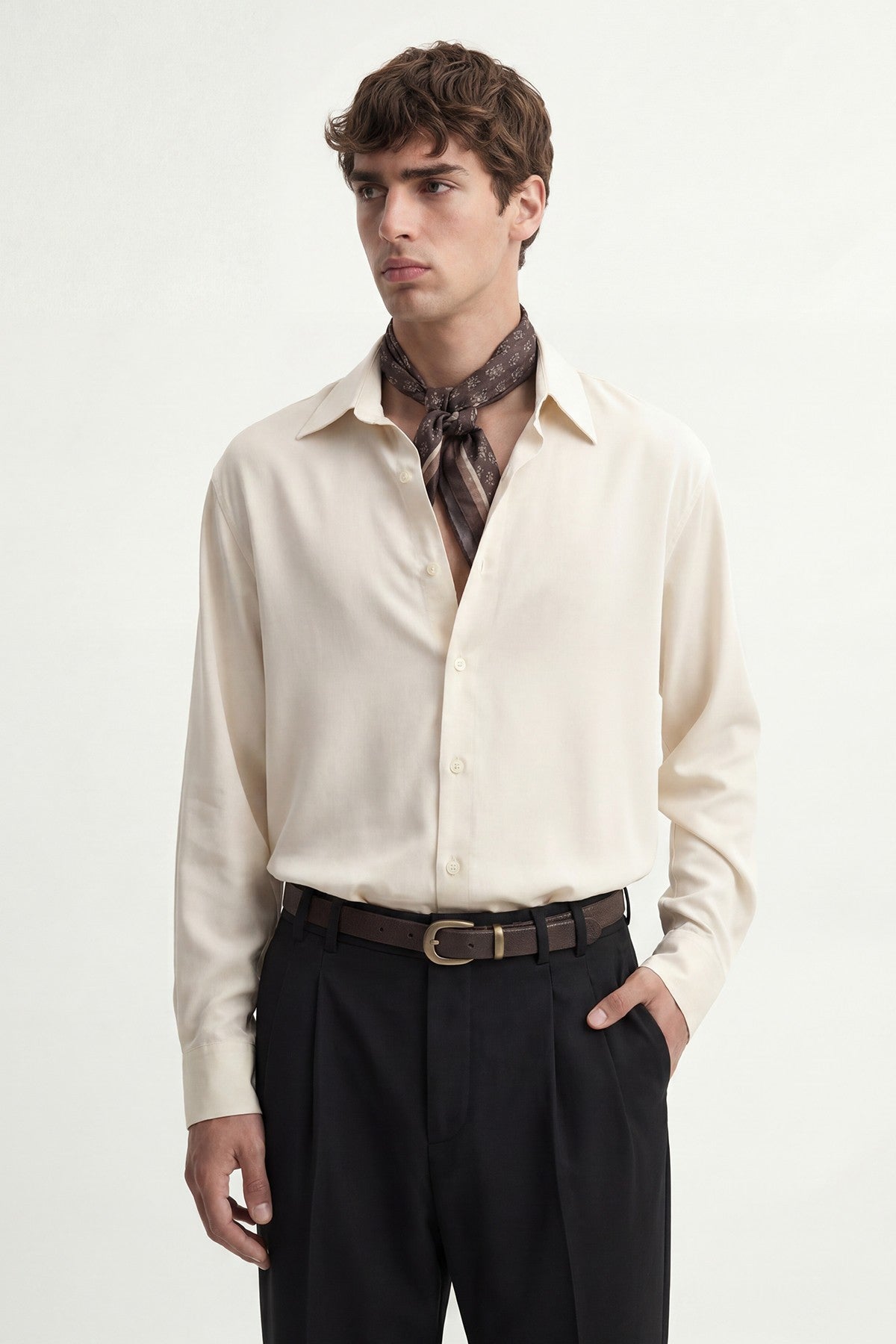 Pleated Relaxed-Fit Men's Pants