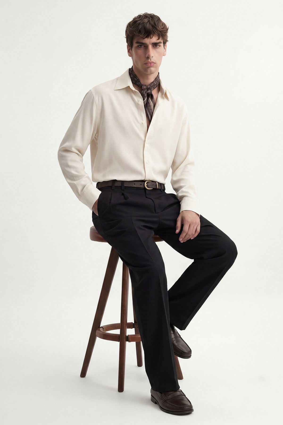 Pleated Relaxed-Fit Men's Pants