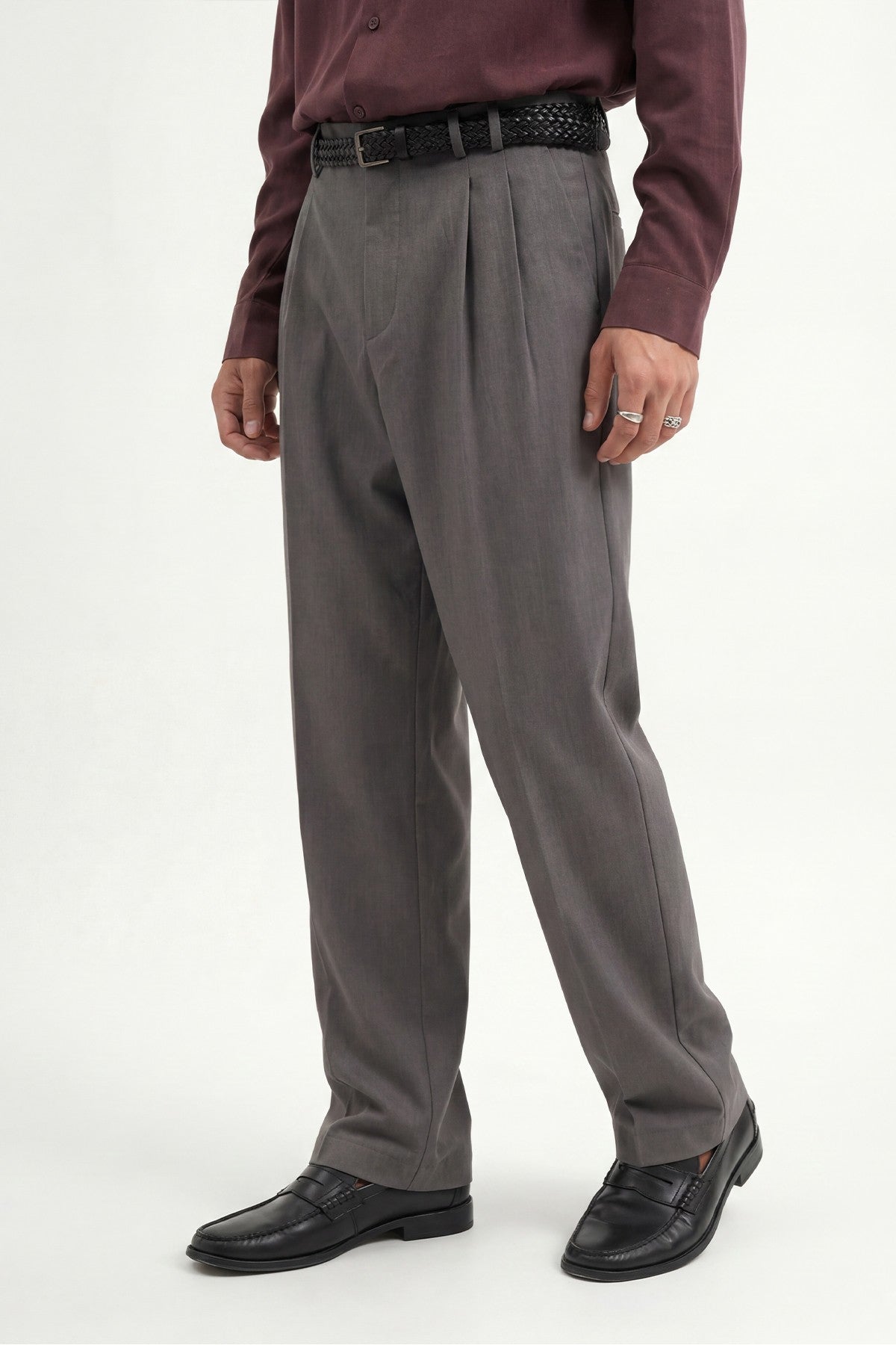 Pleated Relaxed-Fit Men's Pants