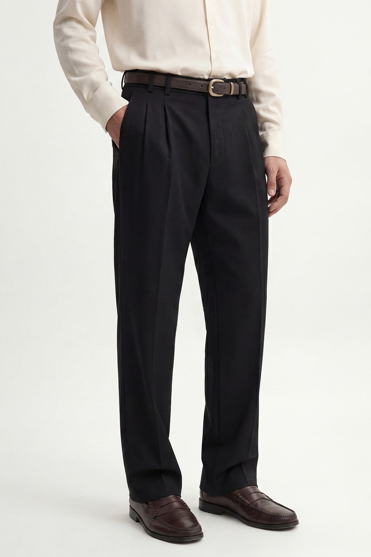 Pleated Relaxed-Fit Men's Pants