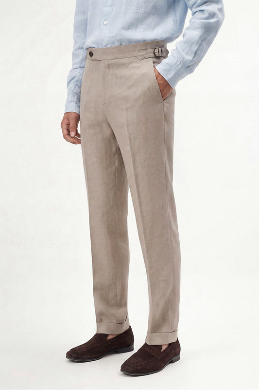 100% Linen Pants with Bow Detail
