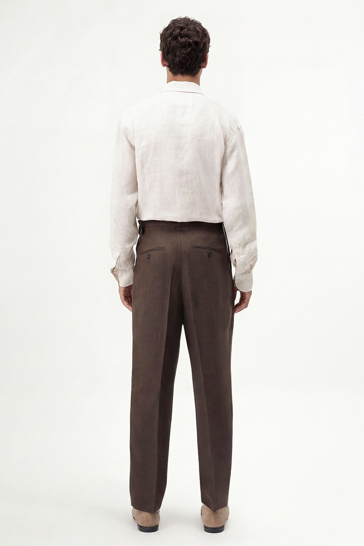 100% Linen Double-Pleated Pants