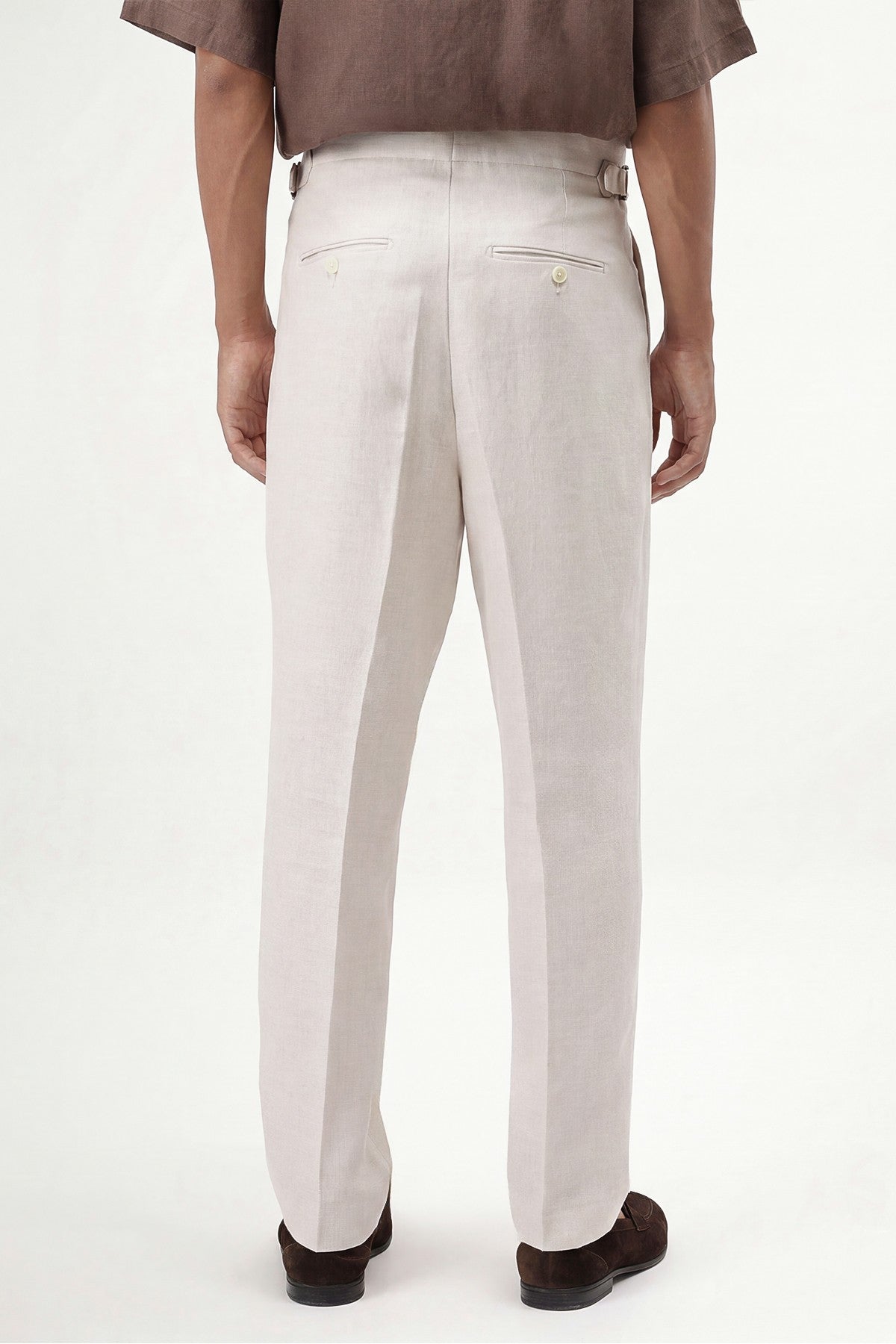 100% Linen Double-Pleated Pants