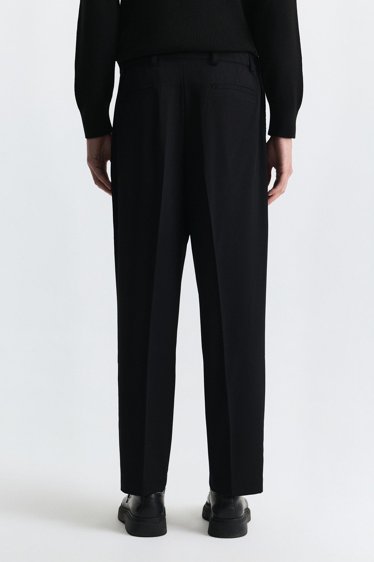 Wool-Blend Pleated Pants