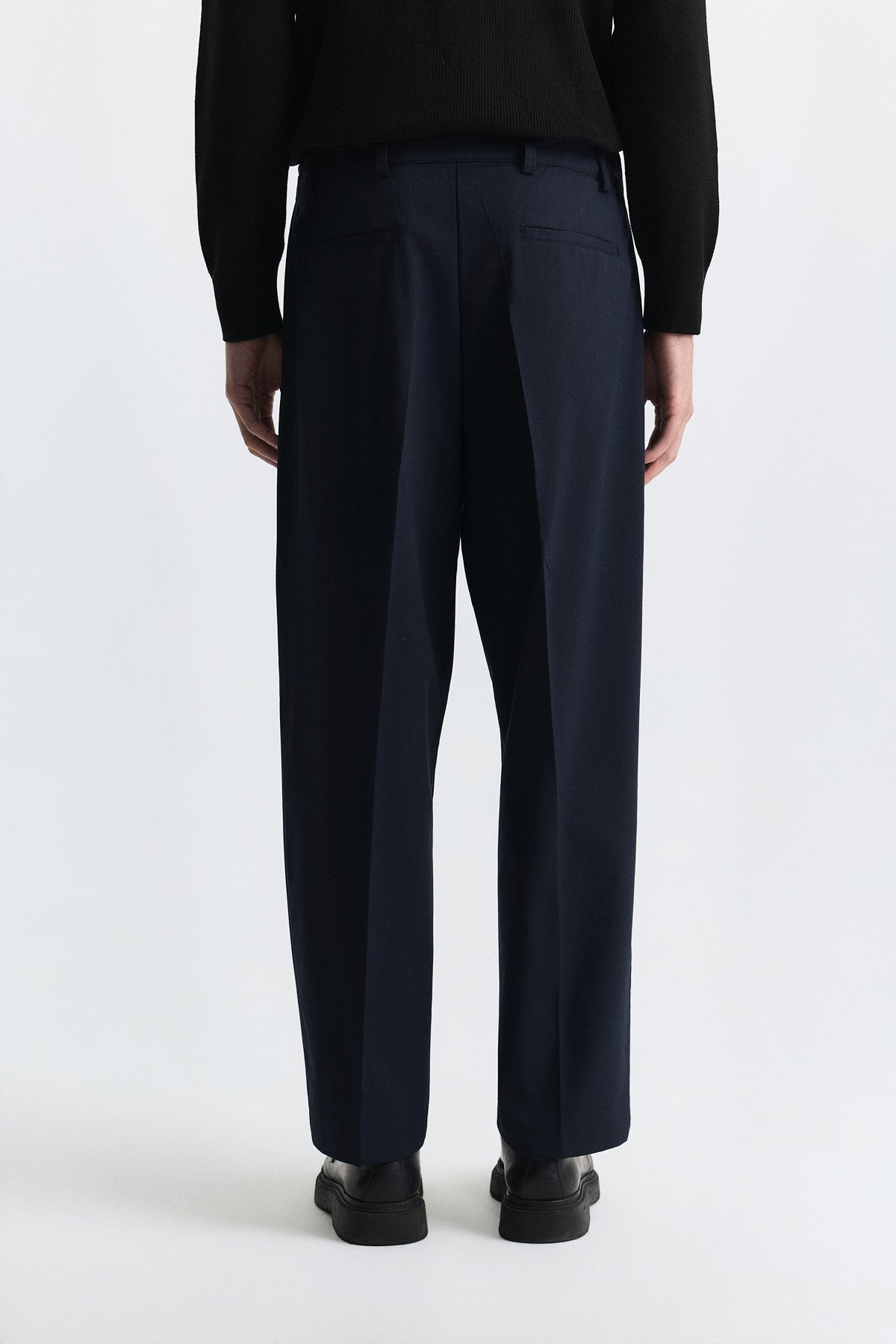 Wool-Blend Pleated Pants