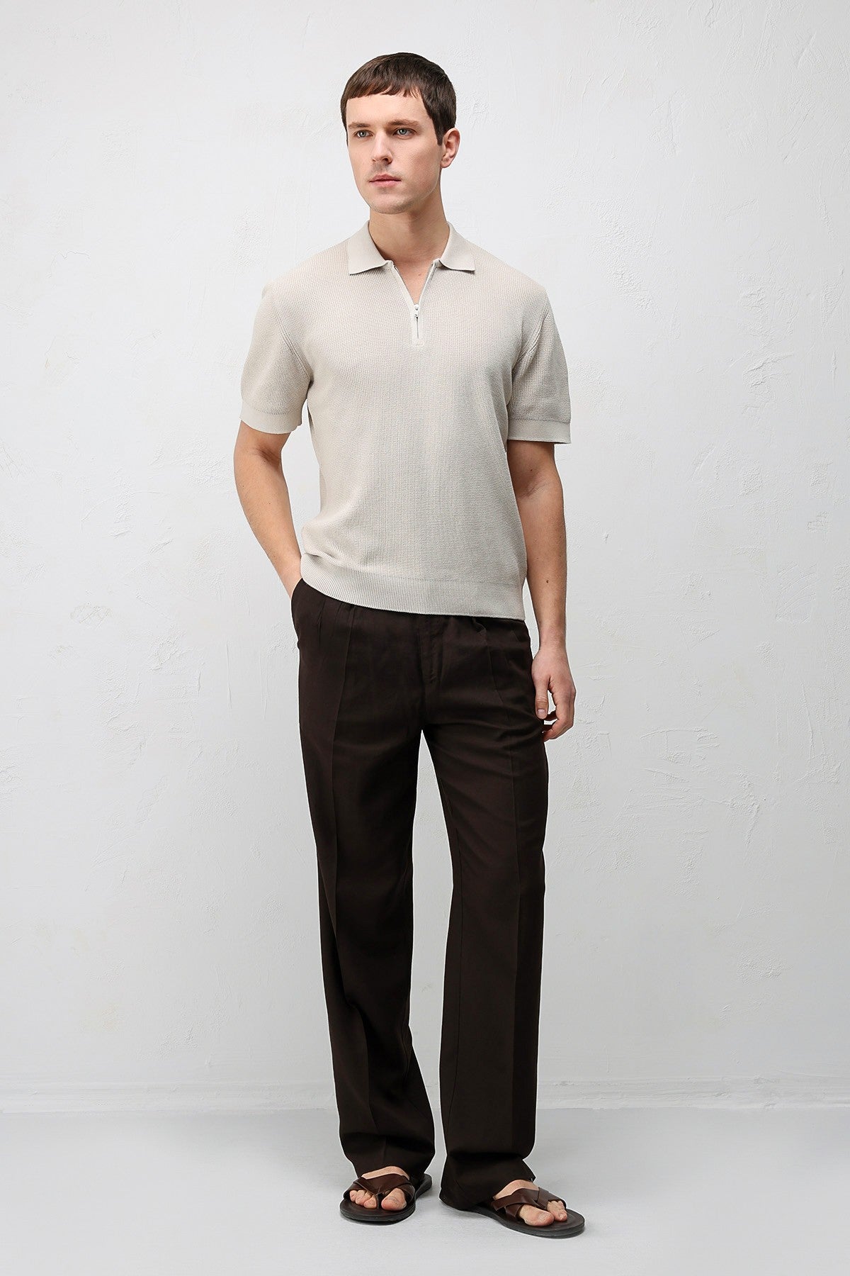 Antioch Comfort Slim Men's Zipper-Front Knit T-Shirt