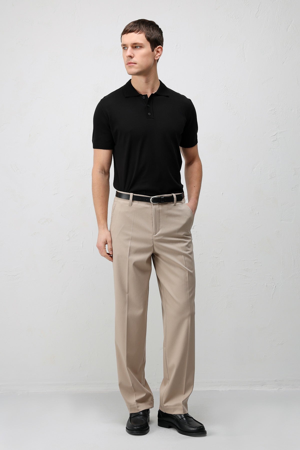 Antioch Comfort Slim Polo-Neck Men's Knit T-Shirt