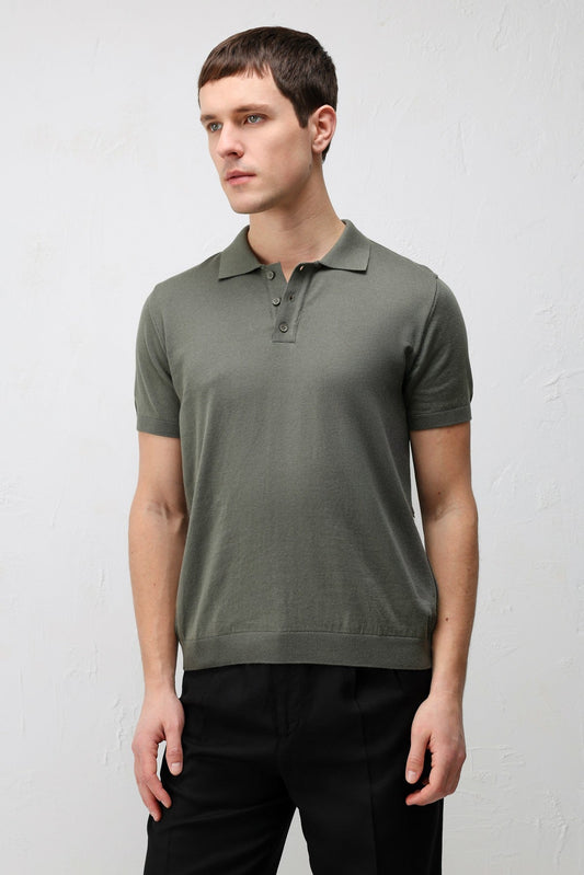 Antioch Comfort Slim Polo-Neck Men's Knit T-Shirt