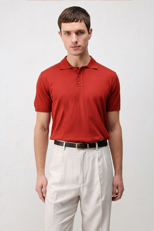 Antioch Comfort Slim Polo-Neck Men's Knit T-Shirt