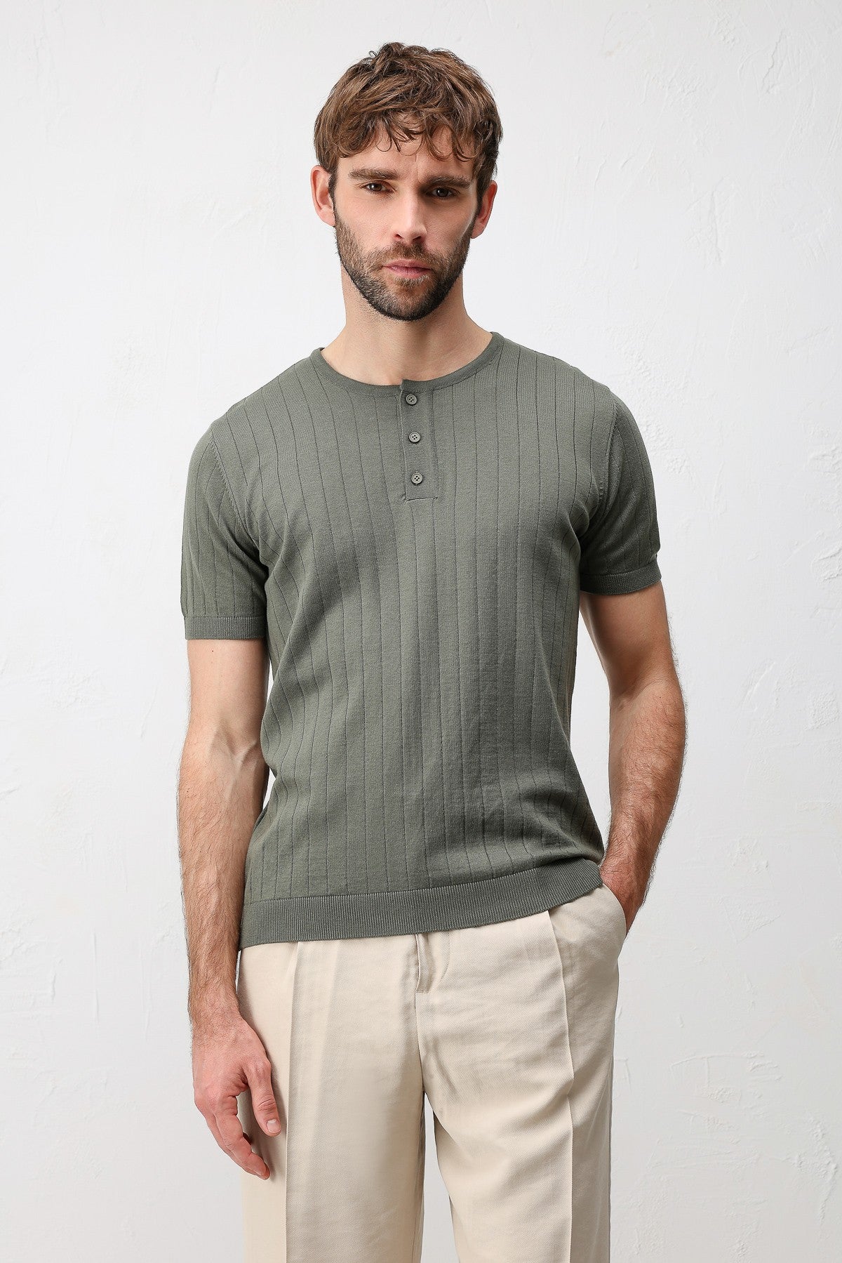 Textured Men's Knit T-Shirt
