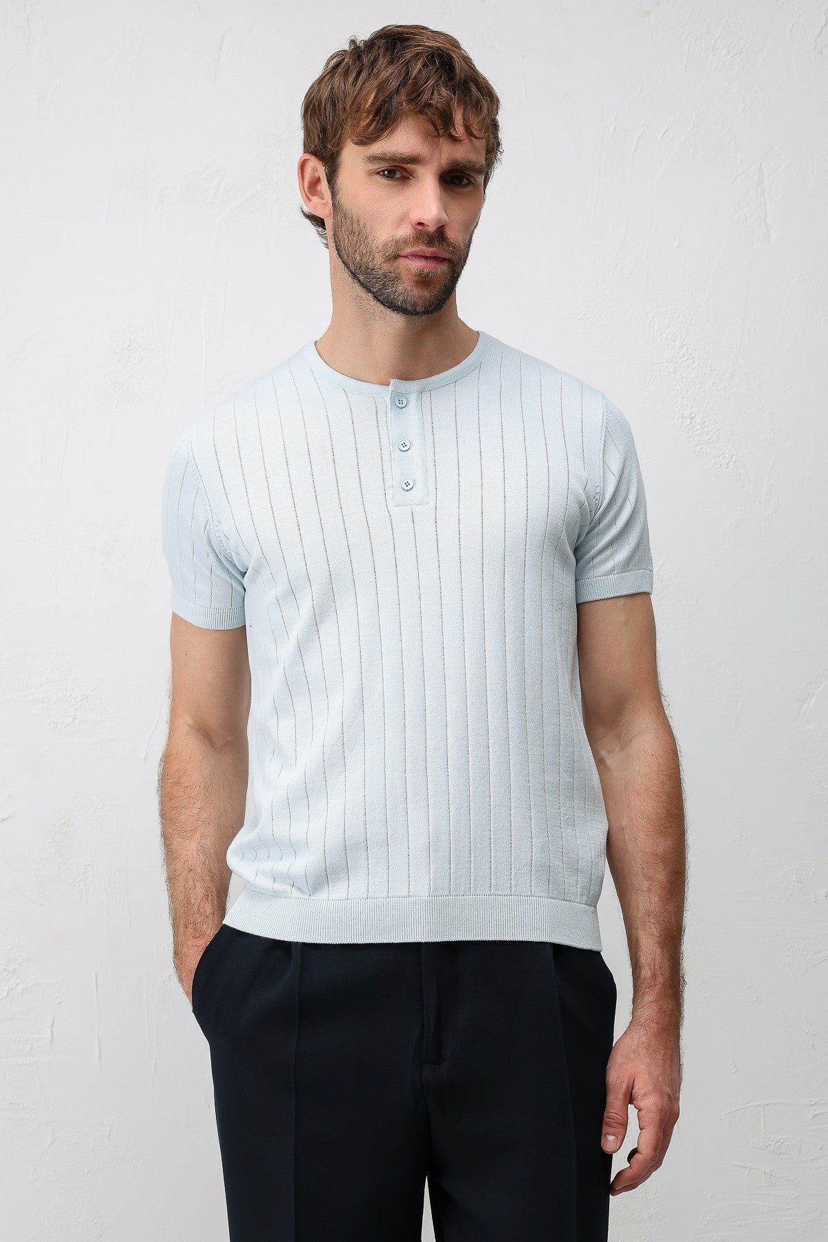 Textured Men's Knit T-Shirt