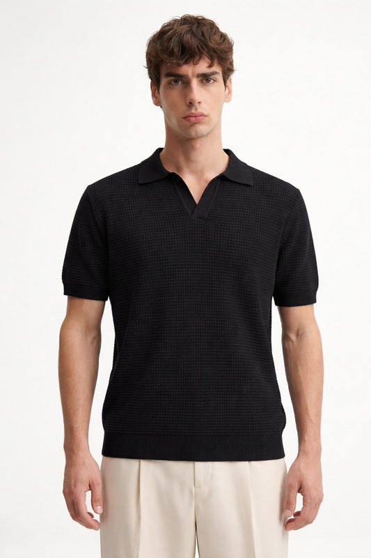 Antioch Textured Polo-Neck Men's T-Shirt
