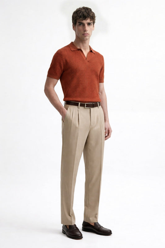 Antioch Textured Polo-Neck Men's T-Shirt