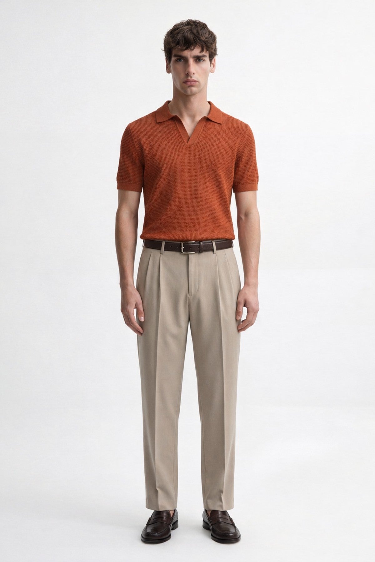 Antioch Textured Polo-Neck Men's T-Shirt