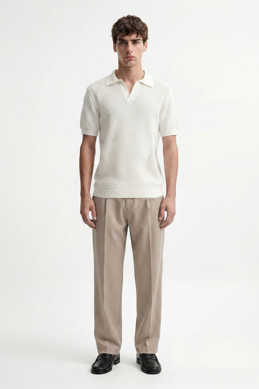Antioch Textured Polo-Neck Men's T-Shirt