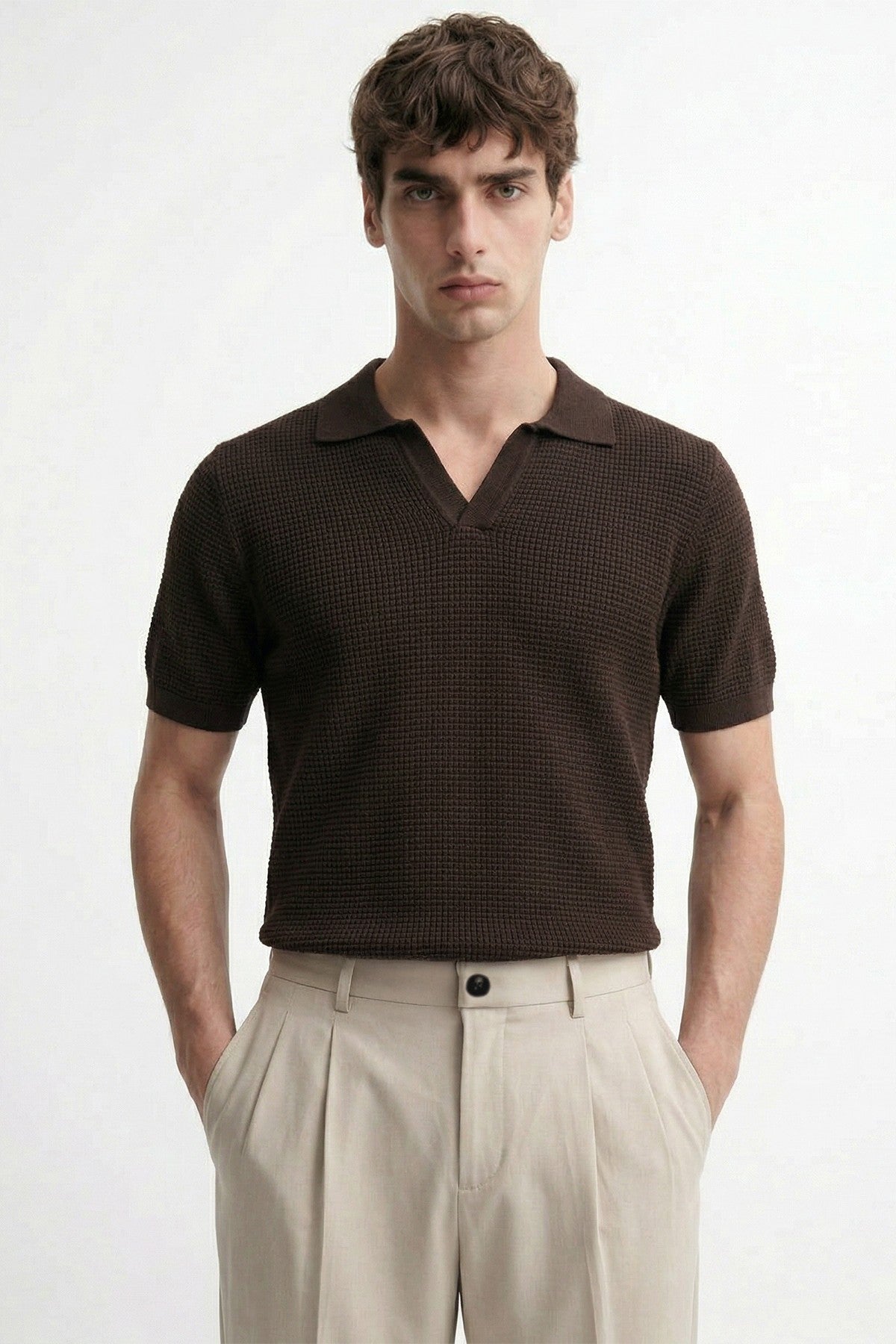 Antioch Textured Polo-Neck Men's T-Shirt