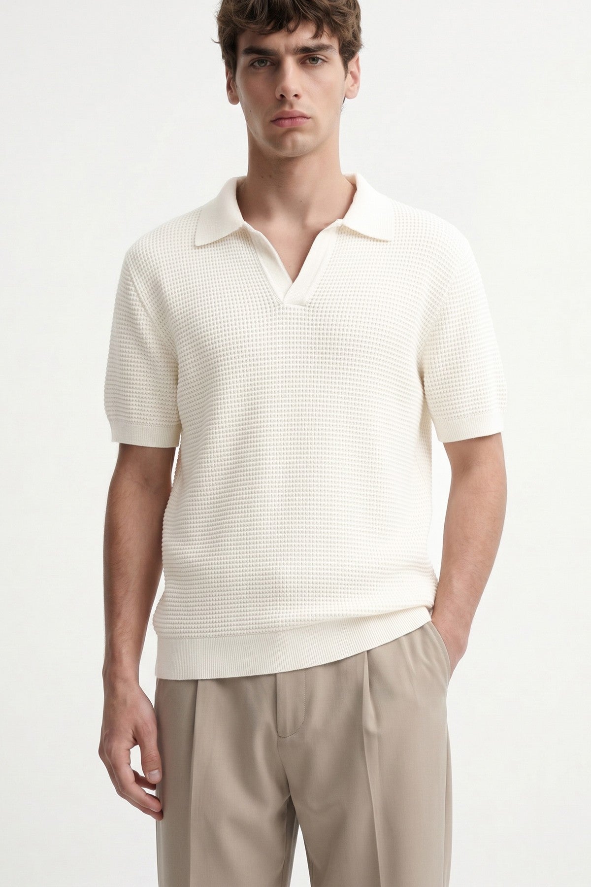 Antioch Textured Polo-Neck Men's T-Shirt
