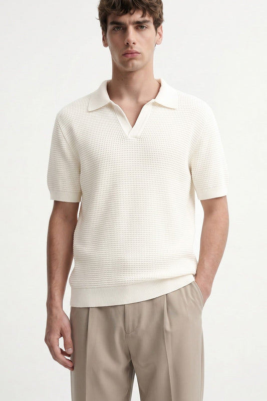 Antioch Textured Polo-Neck Men's T-Shirt