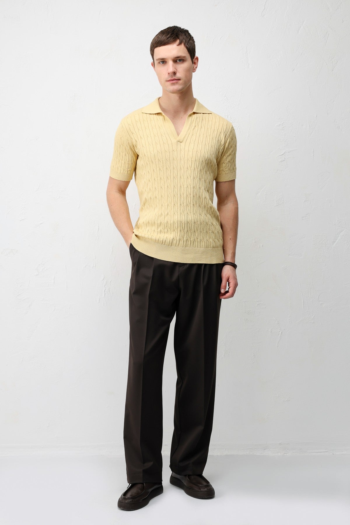 Textured Knitted Men's Knit T-Shirt