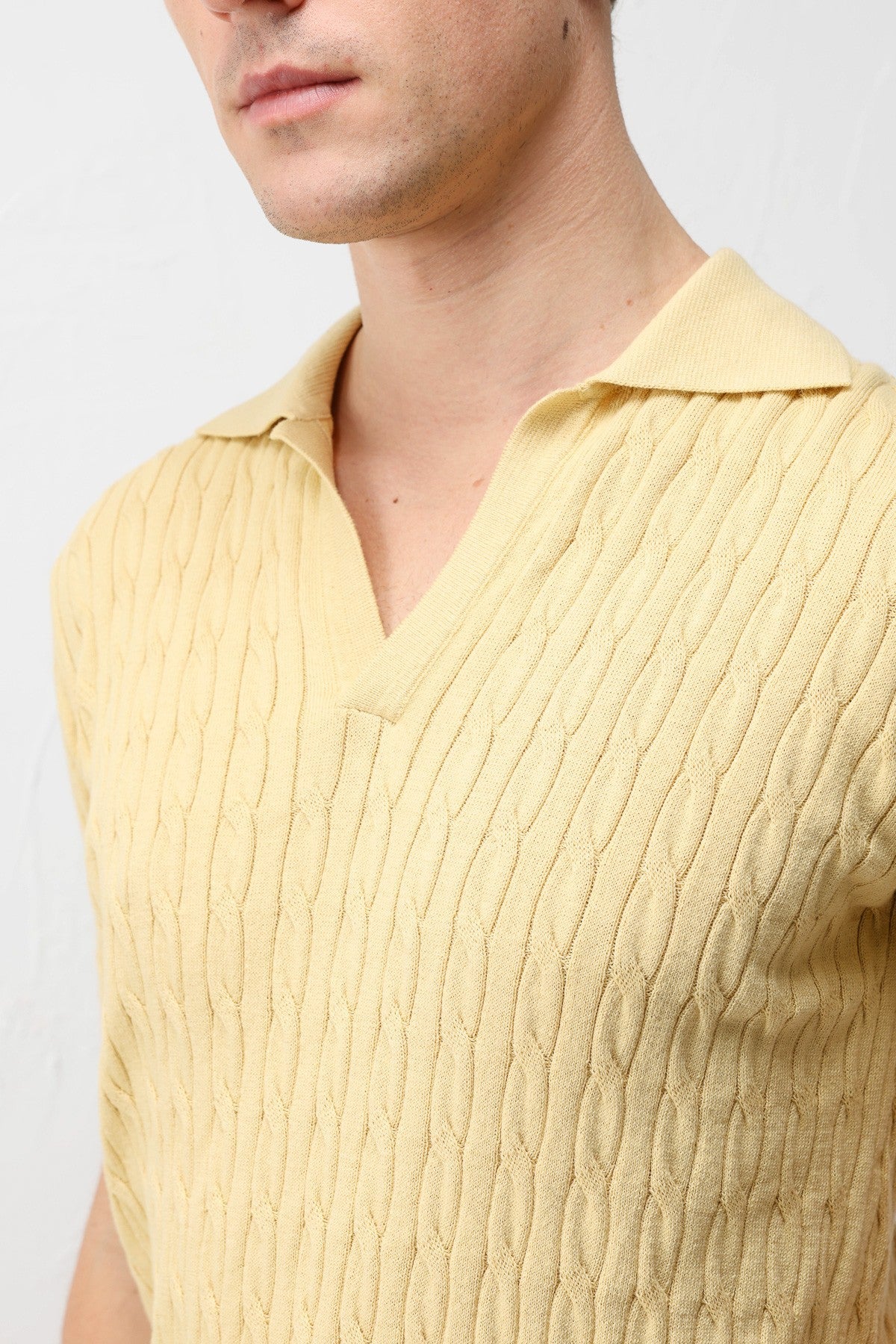 Textured Knitted Men's Knit T-Shirt