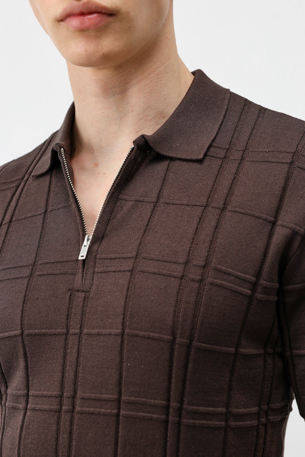 Men's Checkered Knit T-Shirt