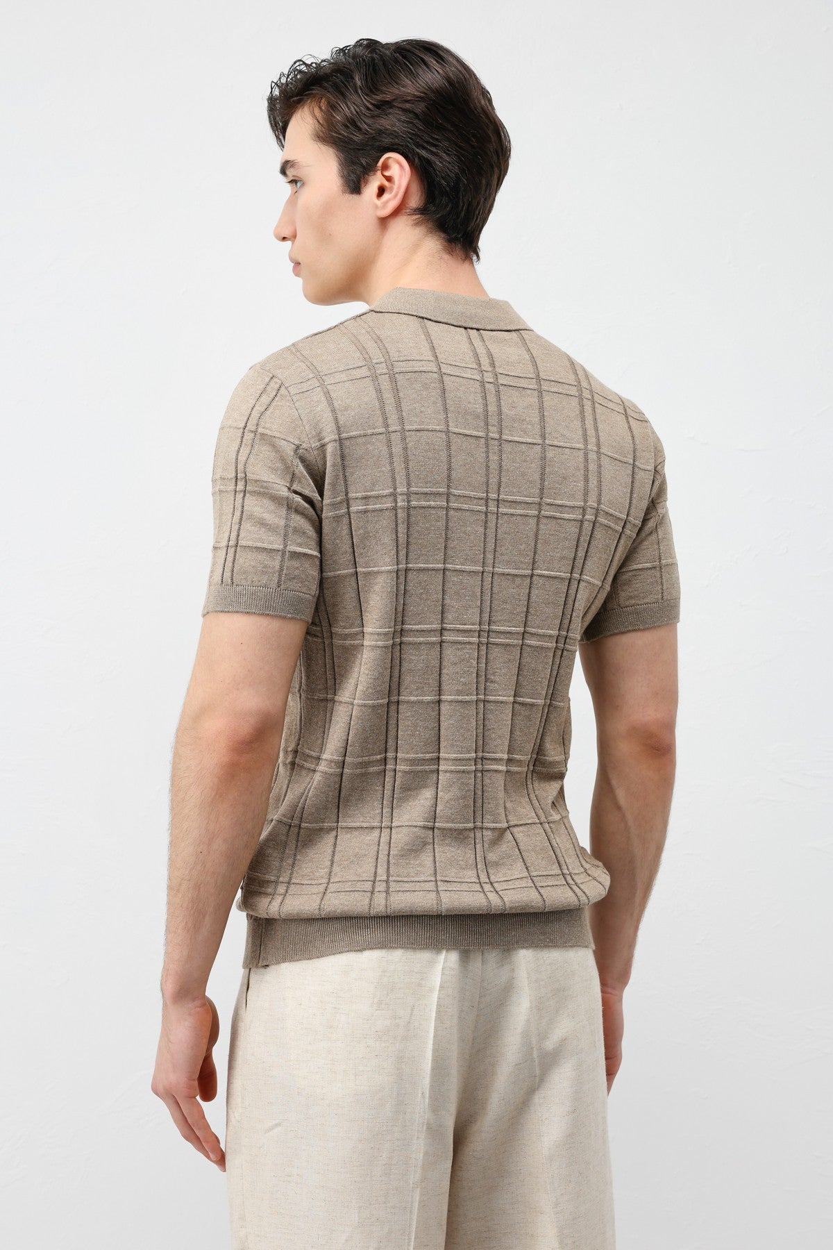 Men's Checkered Knit T-Shirt
