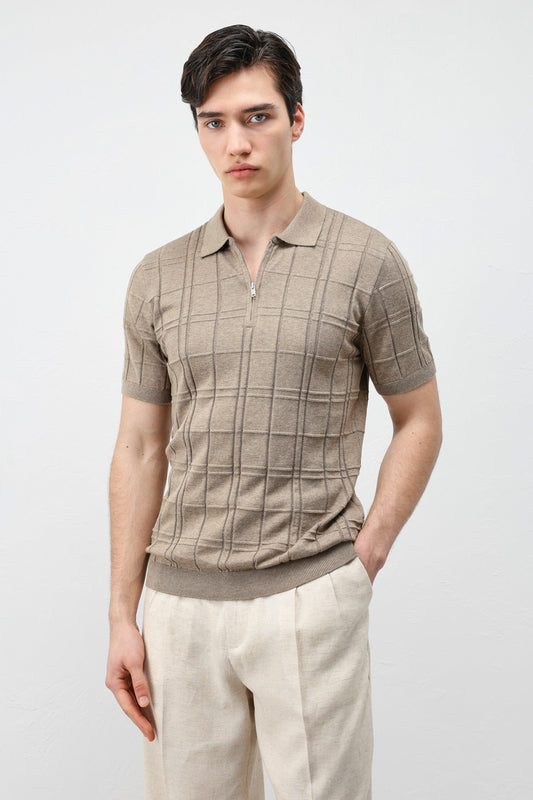 Men's Checkered Knit T-Shirt