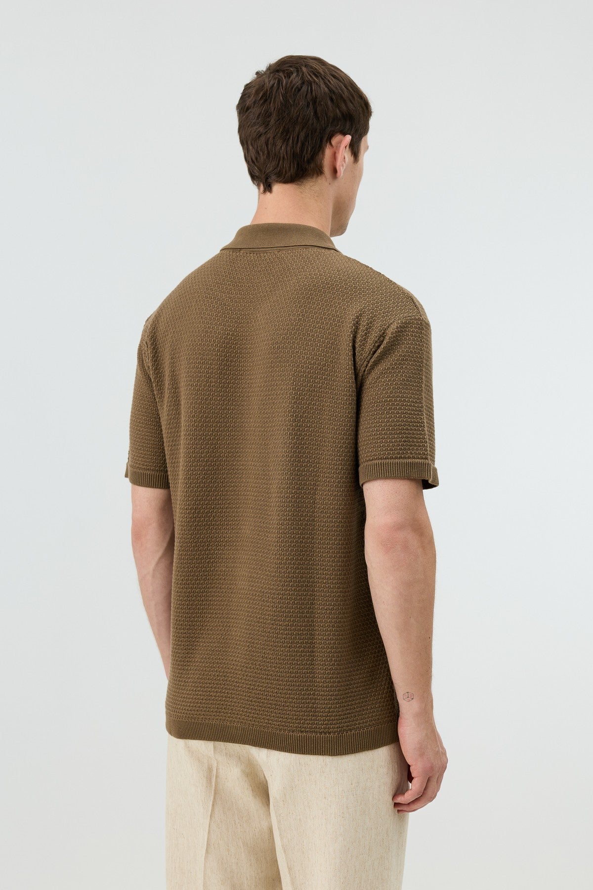 Antioch-Textured Button-Down Knit Shirt