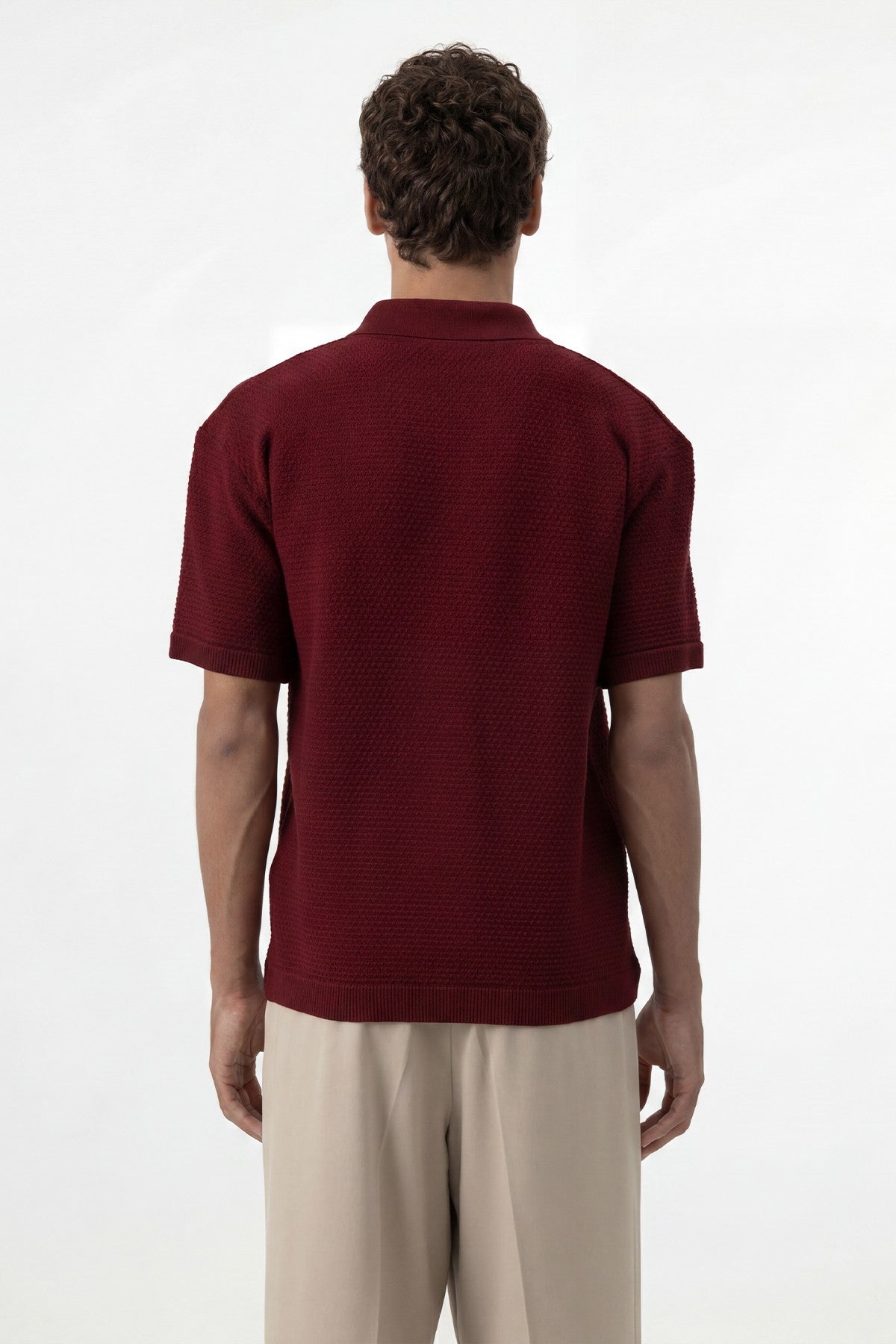 Antioch-Textured Button-Down Knit Shirt