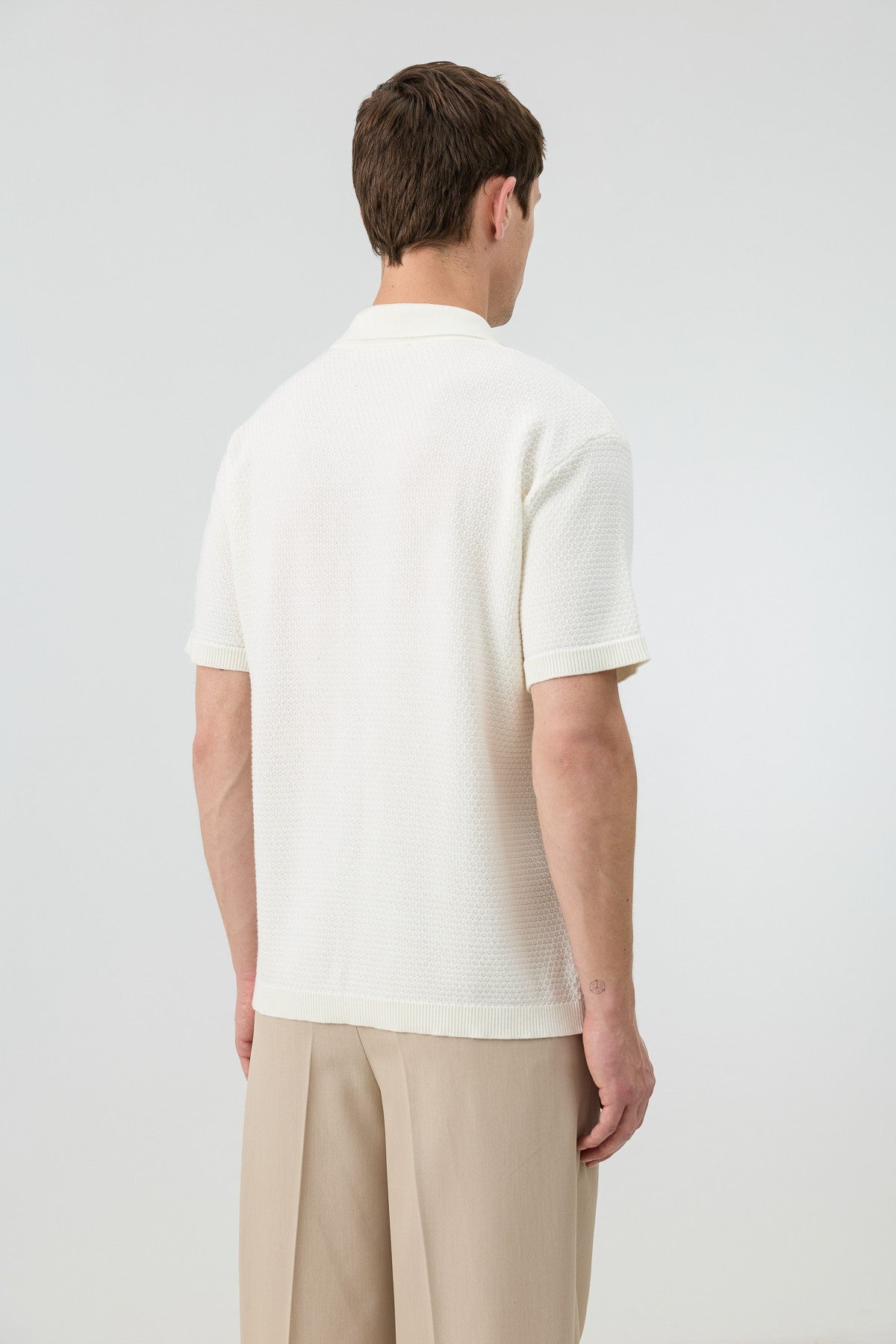 Antioch-Textured Button-Down Knit Shirt