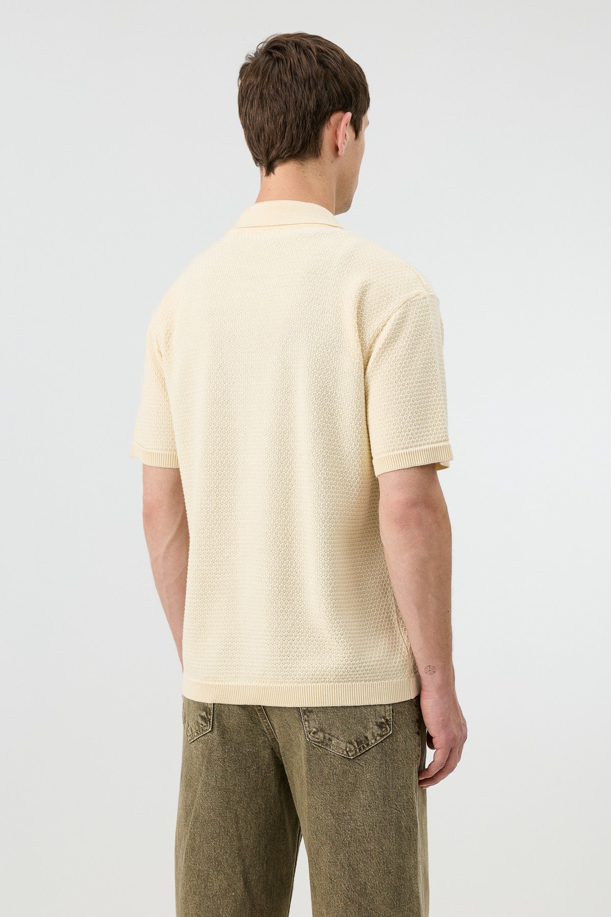 Antioch-Textured Button-Down Knit Shirt
