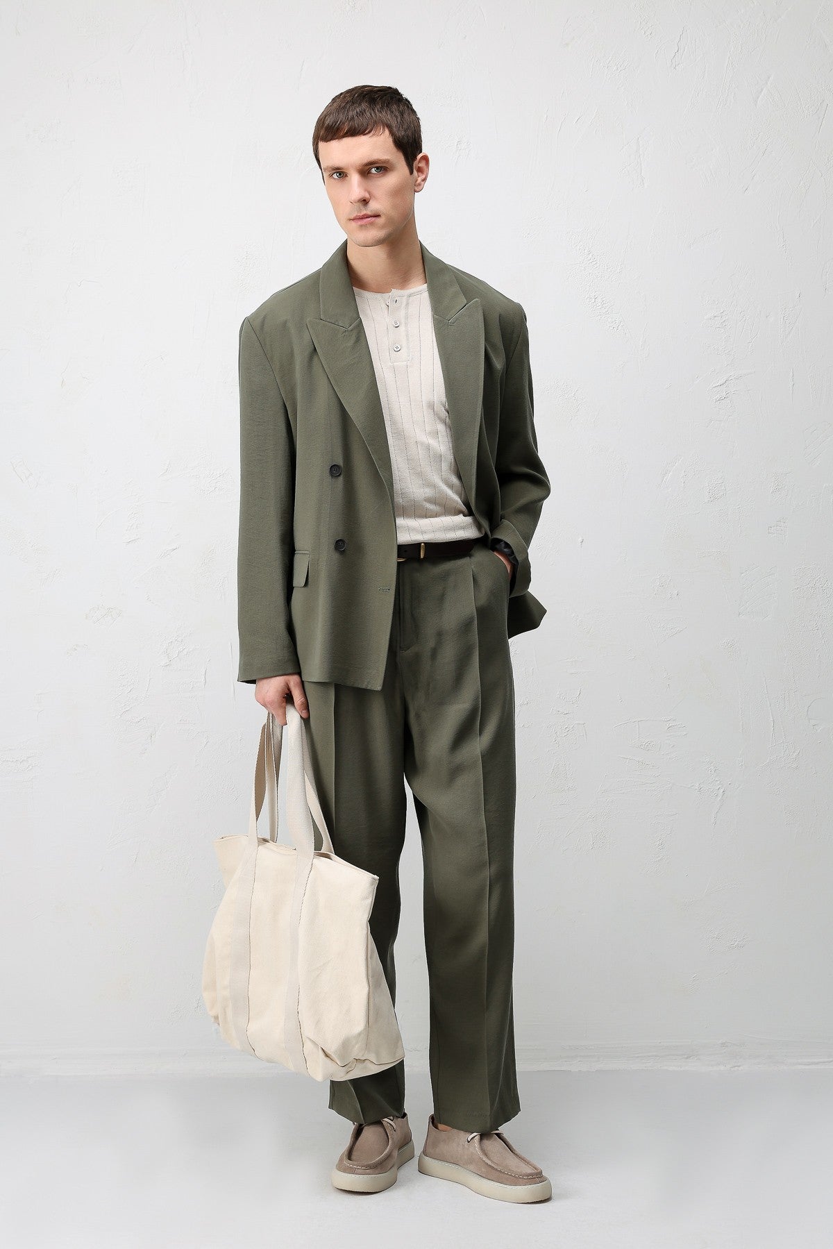 Men's Relaxed-Fit Blazer Jacket in a Modal Blend