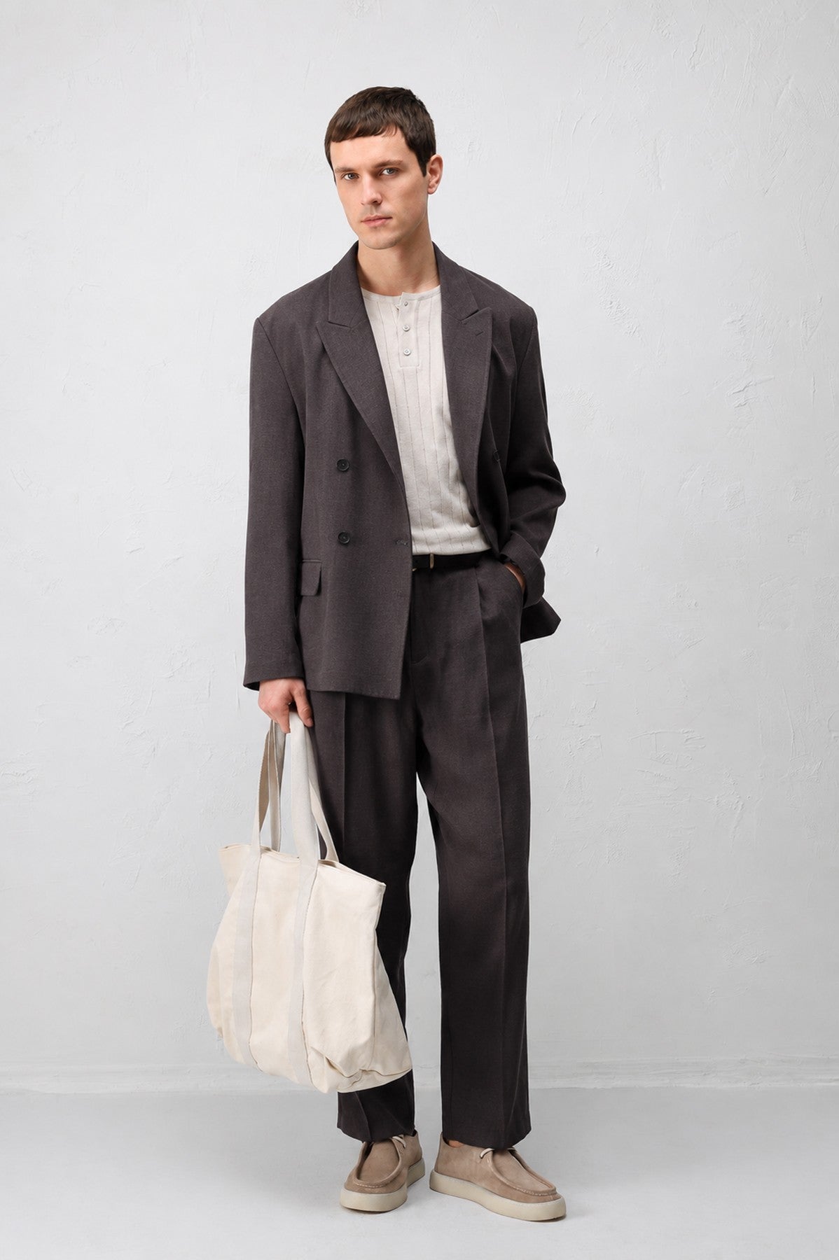 Men's Relaxed-Fit Blazer Jacket in a Modal Blend