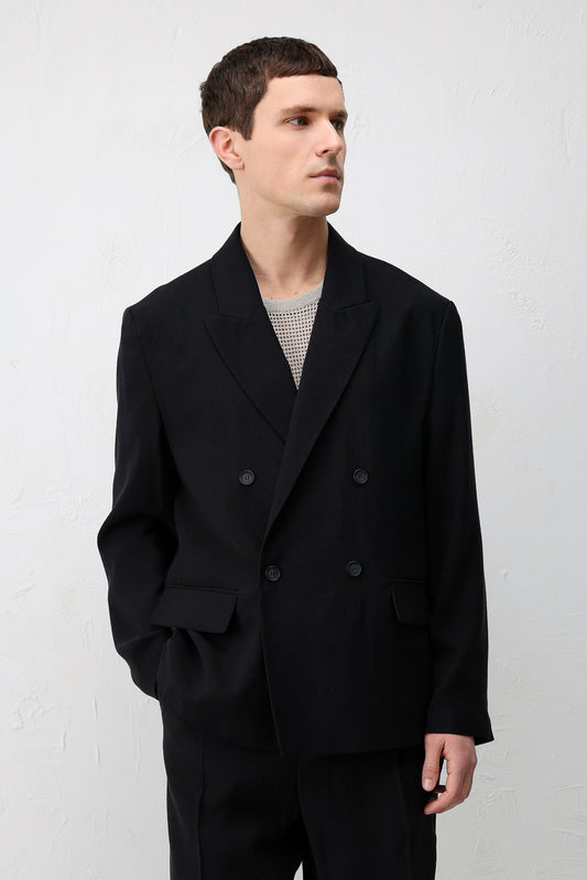 Men's Relaxed-Fit Blazer Jacket in a Modal Blend