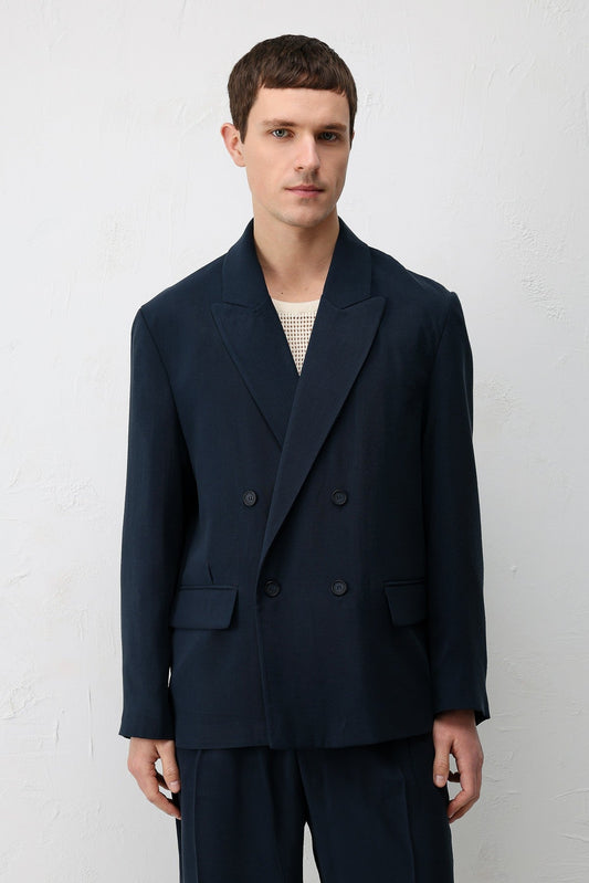 Men's Relaxed-Fit Blazer Jacket in a Modal Blend