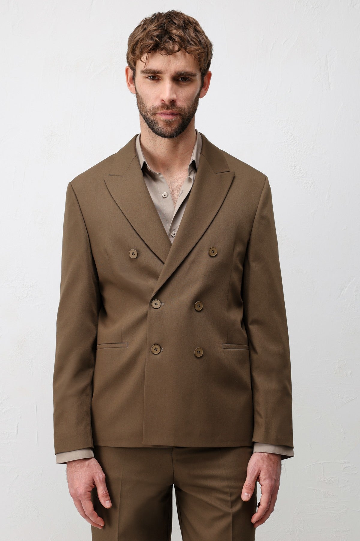 Double-Breasted Relaxed-Fit Men's Blazer