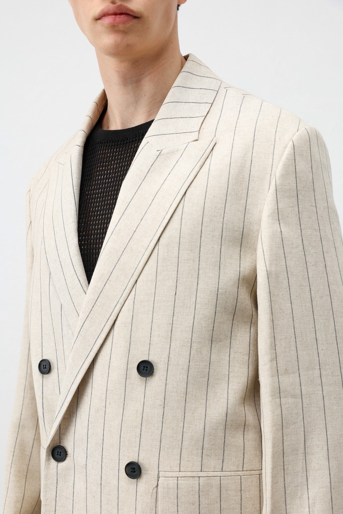 Antioch Linen-Blend Striped Men's Blazer Jacket