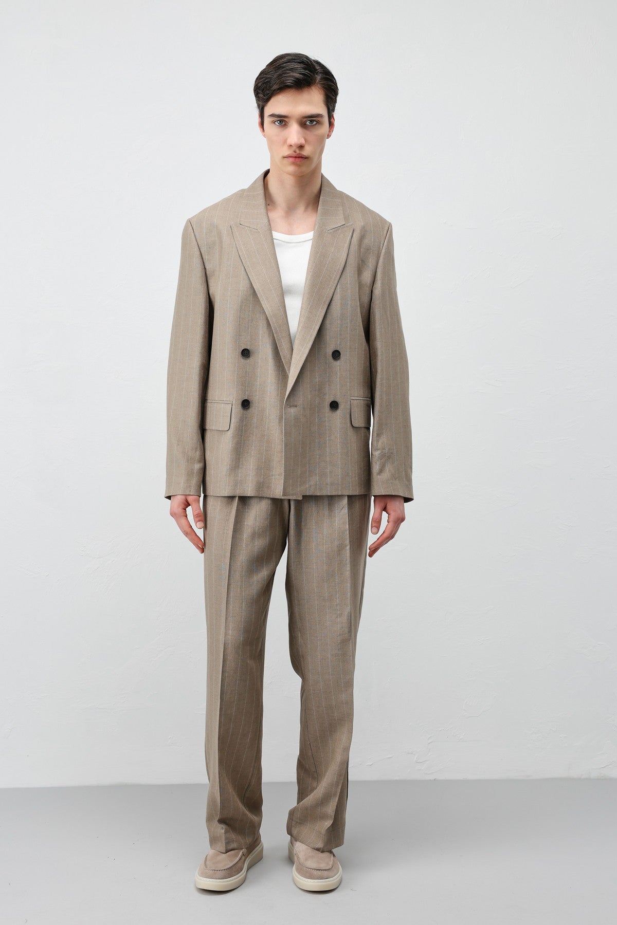 Antioch Linen-Blend Striped Men's Blazer Jacket