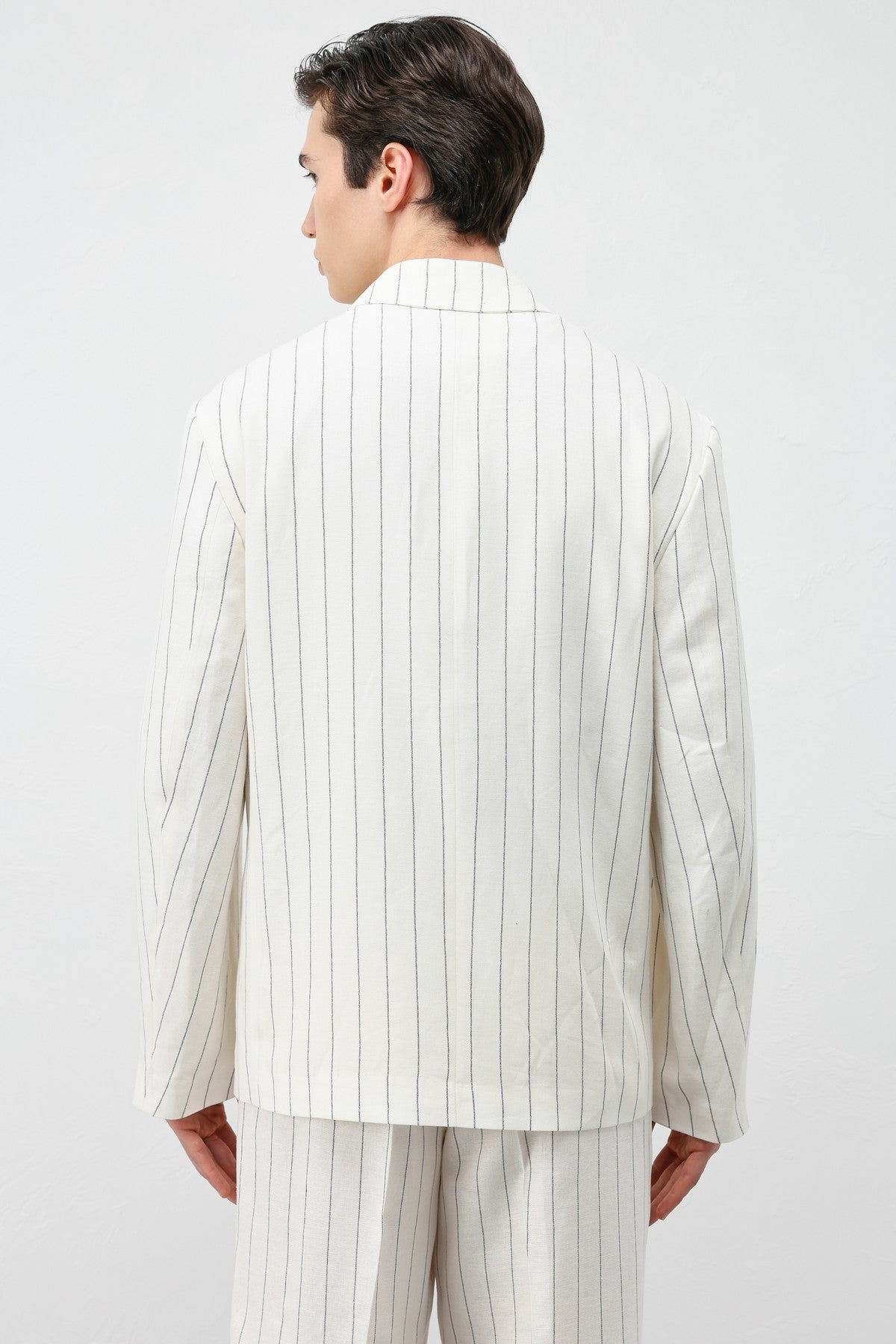 Antioch Linen-Blend Striped Men's Blazer Jacket