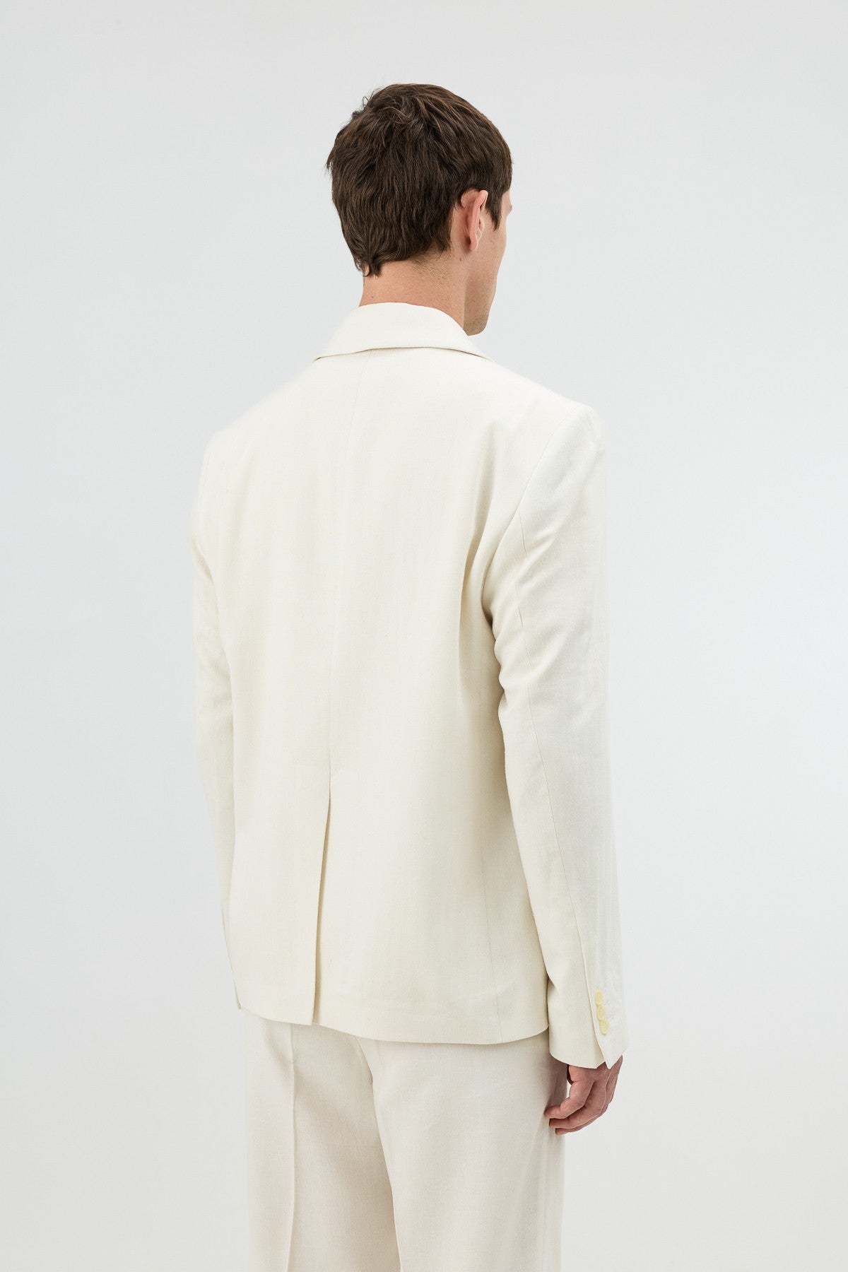 Men's Blazer Jacket with Herringbone Pattern in a Linen-Blend Fabric from Antioch