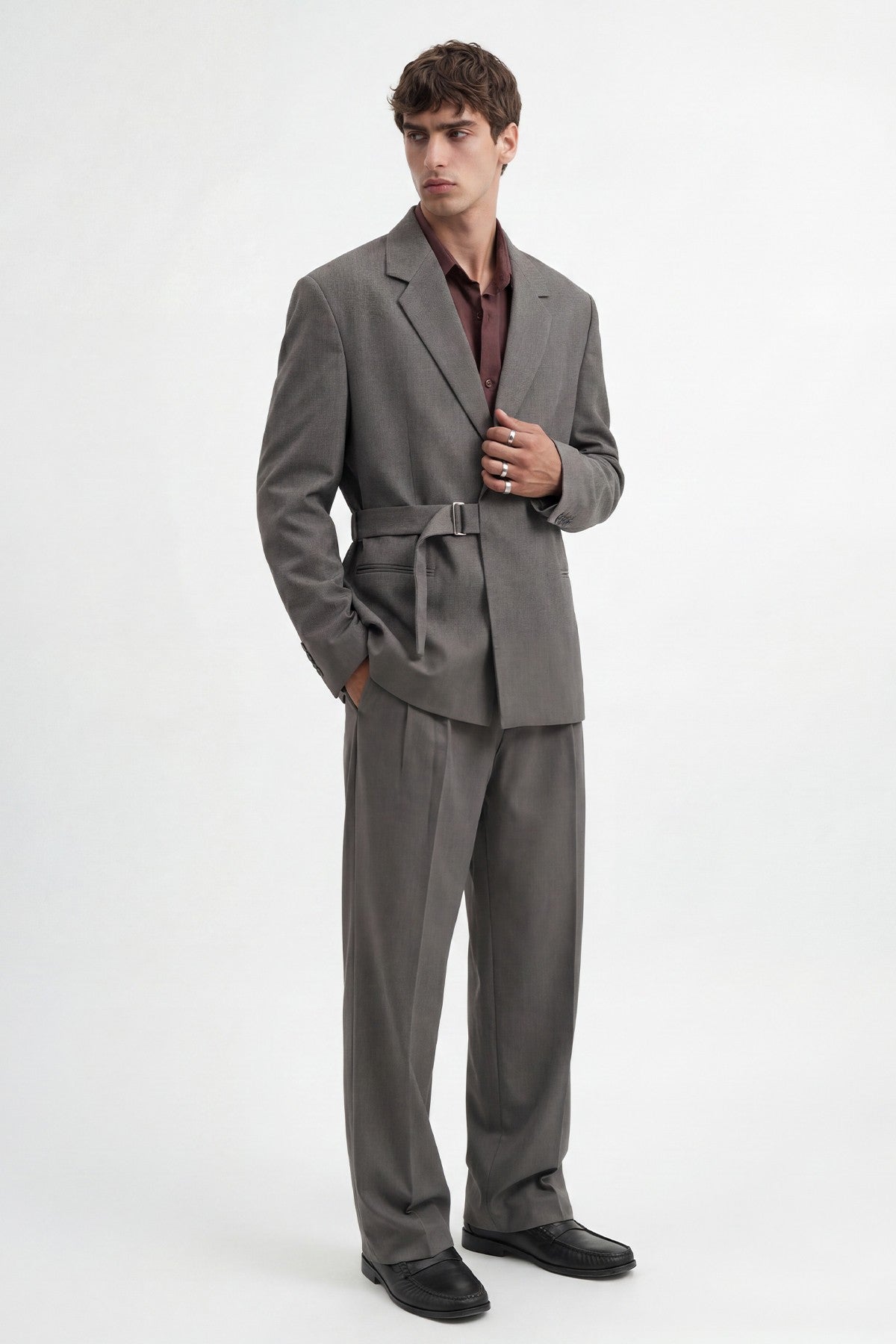 Relax Fit Belted Blazer Jacket
