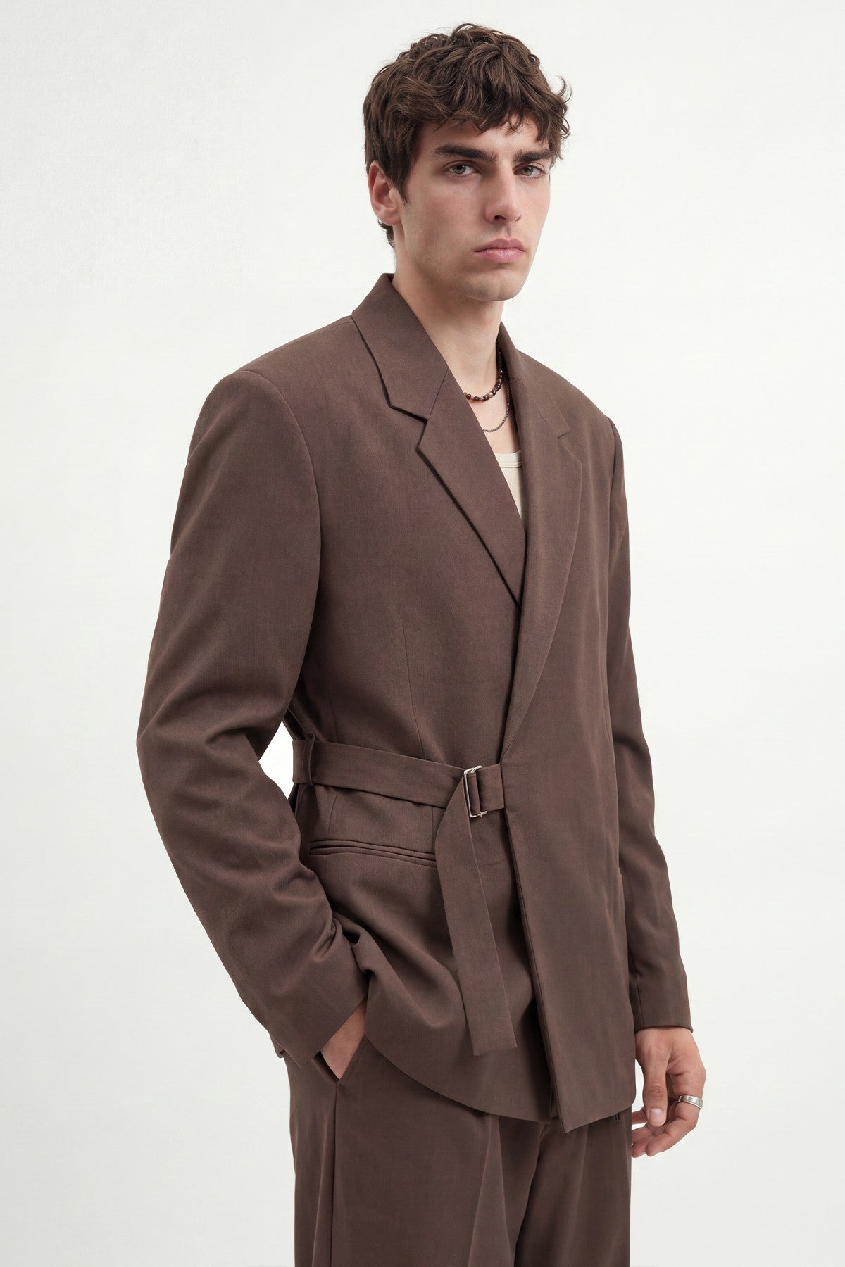 Relax Fit Belted Blazer Jacket