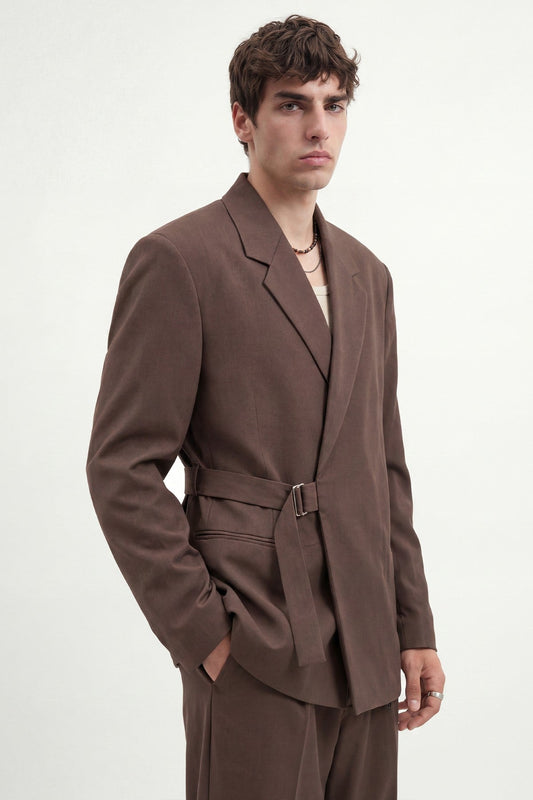 Relax Fit Belted Blazer Jacket