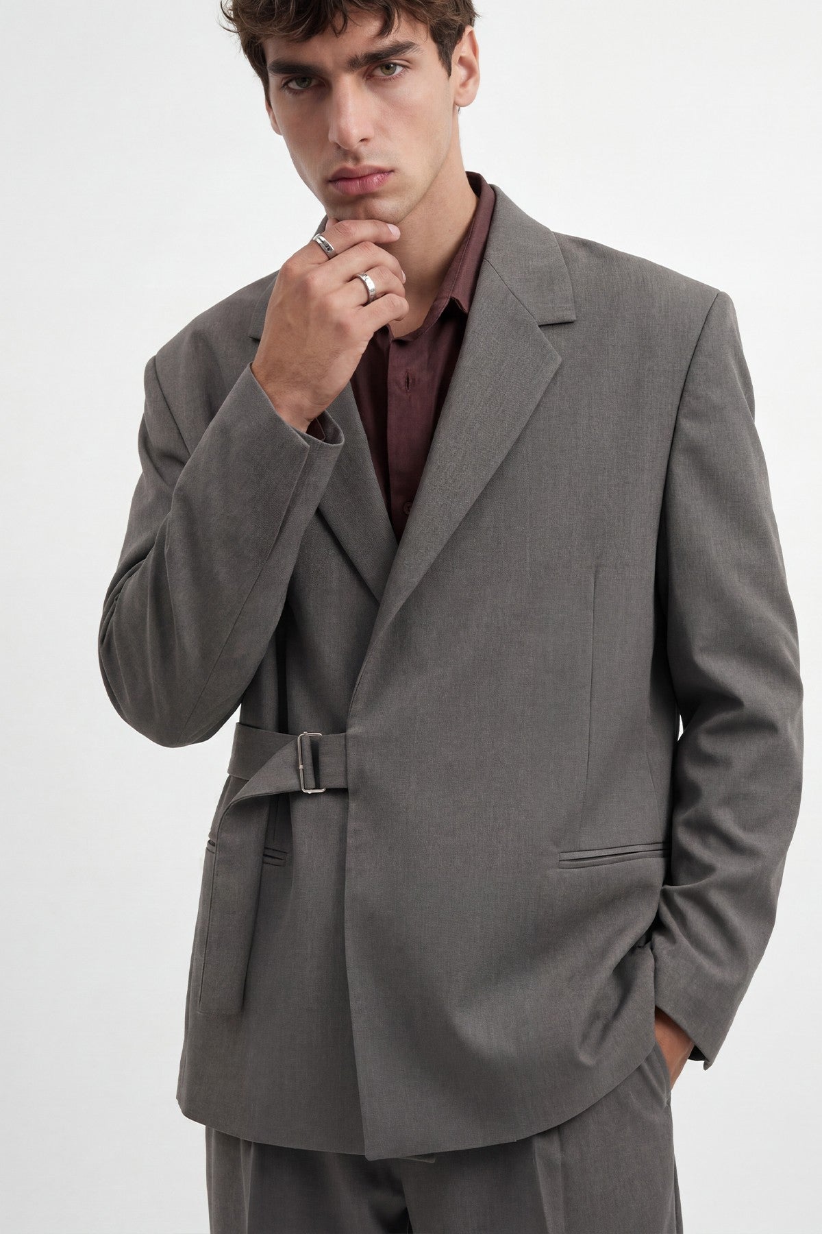 Relax Fit Belted Blazer Jacket