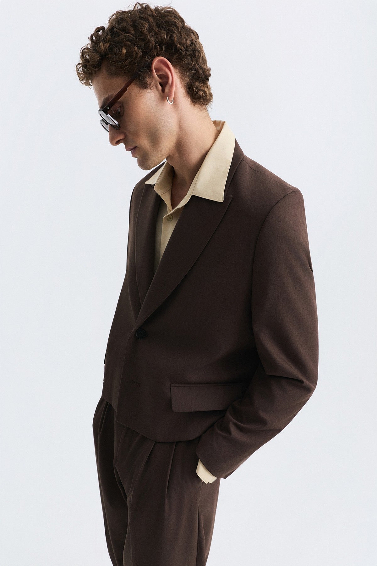 Crop-Fit Blazer Jacket
